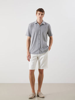 Regular Fit K?sa Kollu ?izgili Erkek G?mlek