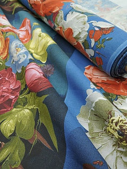 Рогожка Цветочное искушение, ш.1.5м, хлопок-100%, 165гр/м.кв, раппорт 63см