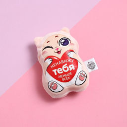 Мягкая игрушка-магнит Ненавижу тебя меньше всех, котик - Milo toys фото 3
