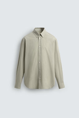 CAMISA REGULAR FIT POPEL?N LIMITED EDITION / verde lavado - Zara фото 6