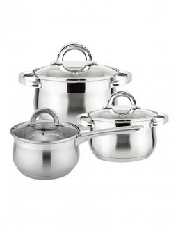 Набор посуды 6 пр (2,9л 3,9л ковш 2,1л) нерж.сталь , арт. BC-2127