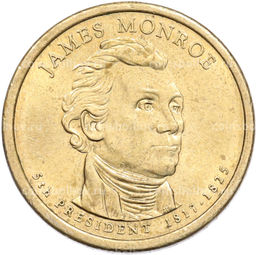 Монета 1 доллар 2008 года (Р) США 5-й президент США Джеймс Монро
