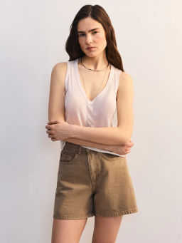 Джинсовые шорты А-силуэта с эластичным поясом ZR2605092307-62 / Zarina