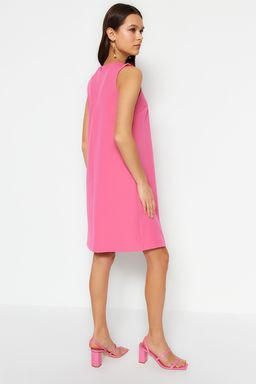 TRENDYOLMILLA Siyah Duz Kesim Kolsuz Bisiklet Yaka Mini Dokuma Elbise TWOSS19FG0063 фото 17