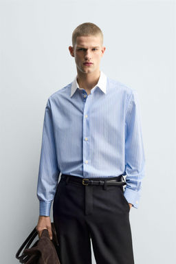 STRIPED SHIRT WITH CUFFLINK CUFFS - Zara фото 2
