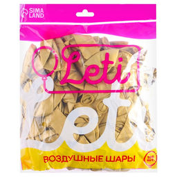 Шар латексный 12 Хром, металл, набор 100 шт., цвет золотой - Leti фото 8