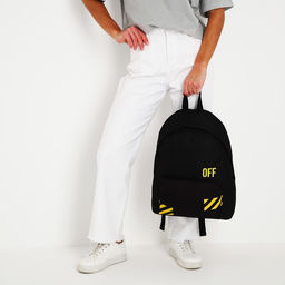 Рюкзак молодёжный Off, 33х13х37 см, отдел на молнии, наружный карман, цвет чёрный - Nazamok фото 10