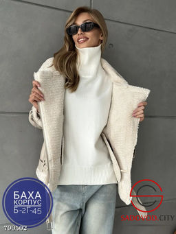 Демисезонная женская косуха с мехом