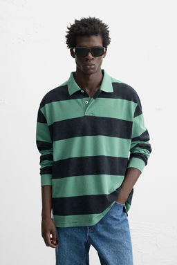 STRIPED WASHED POLO SHIRT - Zara фото 2