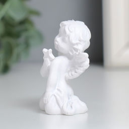 Цена за 2 шт. Фигурка полистоун «Белоснежный ангел со звёздочкой», 4.5×3.5×5.5 см, МИКС