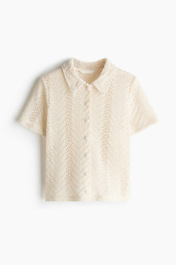 Camisa de manga corta efecto crochet
