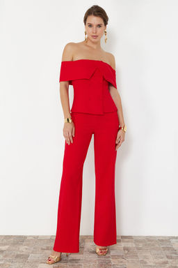 K?rm?z? Dokuma S?k Alt-Ust Tak?m TPRSS24AU00000 - Trendyolmilla фото 2