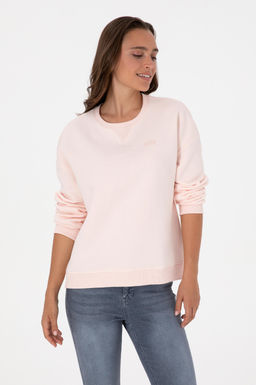 Kad_n A__k Pembe _ardonlu Bisiklet Yaka Basic Sweatsh_rt - U.s. polo assn фото 3