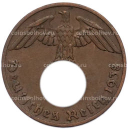 Монета 1 рейхспфенниг 1938 года F Германия