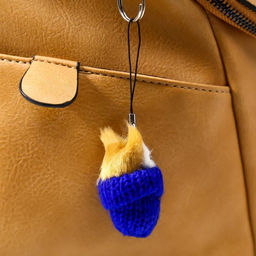 Цена за 12 шт. Брелок для ключей на подвеске Пушистик. Котик сидит в шапочке, на сумку, рюкзак, 5?3?3 см, МИКС - Simaland фото 3