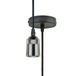 DLC-T-S31/E27 TS/1M/BL PEARL BLACK Патрон декоративный, серия Techno, с проводом (1м) и креплением. Материал алюминий. Цвет черный жемчуг. ТМ Uniel. - Volpe фото 2