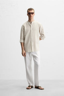 100% LINEN PLEATED TROUSERS