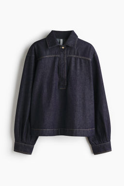 Camisa popover en denim