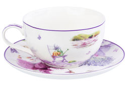 Чашка для капучино + блюдце 350 мл 14*11*6 см Лаванда NEW BONE CHINA - Elan gallery фото 7