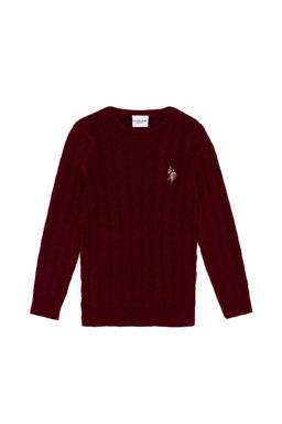 U. S. Polo Assn Бордовый трикотажный свитер с круглым вырезом для мальчика - U.s. polo assn фото 4