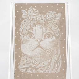 Полотенце махровое 6с102.511ж2 Кошка в горошек(лен3) 67х150см