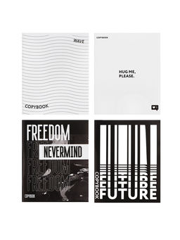Тетрадь 48 листов в клетку Calligrata Black and white, обложка мелованная бумага, блок №2, белизна 75% (серые листы), МИКС  фото 15