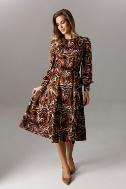 Платье Lars Style 1194 принт шоколадно-молочный