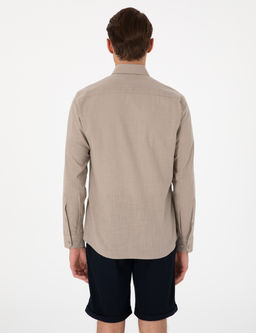 Vizon Keten G_r_n_ml_ Slim Fit Uzun Kollu G_mlek
