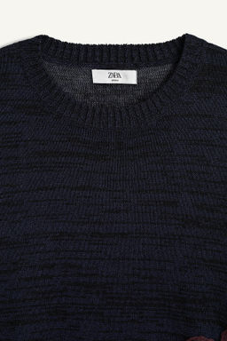 JERSEY RELAXED FIT FLORES / Marino - Zara фото 7