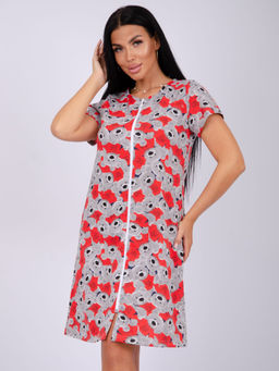 Халат Красотка 1 тедди, трикотаж - Малина фото 3