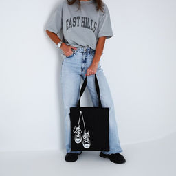 Сумка шопер Кеды, 35х0.5х40 см, отд без молнии, без подклада, чёрная