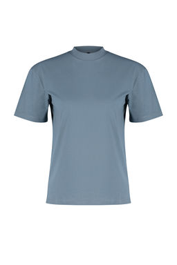 Koyu Gri %100 Pamuk Basic Regular/Normal Kal?p Dik Yaka Orme T-Shirt TWOAW20TS0096