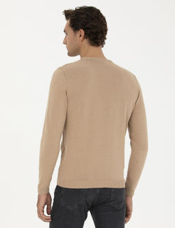 Верблюжий трикотаж приталенного кроя с круглым вырезом - Cacharel фото 5