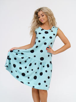 914 Сарафан "Горох/дымчато-голубой"