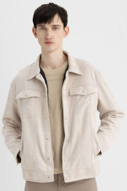 Slim Fit Suet Ceket Dar Kesim Gomlek Yaka C?tc?tl? Cepli