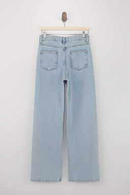 Siyah Yuksek Bel Uzun Boy %100 Pamuk Wide Leg Jeans TWOSS26JE00130 - Trendyolmilla фото 6