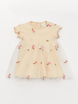 Bisiklet Yaka K?sa Kollu K?z Bebek Elbise