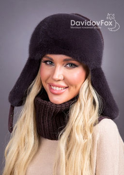 Ушанка норка трикотаж аврора - Davidovfox фото 2