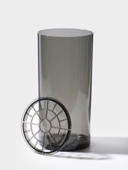 Ваза для цветов с крышкой «Альваро», 25×12 см, пластик, серая
