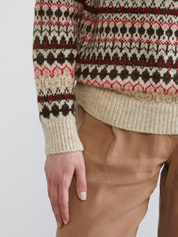 Bisiklet Yaka Desenli Kad?n Triko Kazak