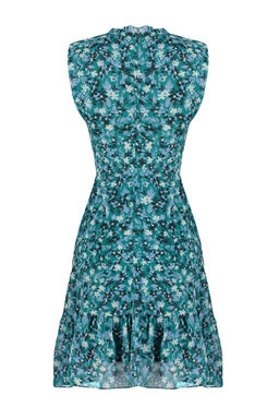 TRENDYOLMILLA Kiremit Cicekli A Kesim F?rf?rl? Astarl? Mini Dokuma Elbise TWOSS20EL0681  фото 8