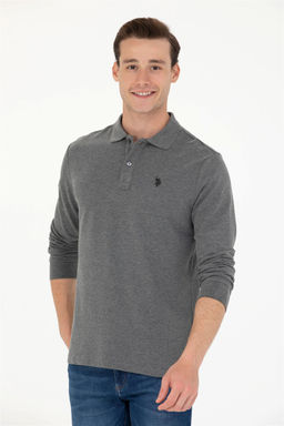 U. S. Polo Assn / Мужской базовый свитшот антрацитовый меланж - U.s. polo assn фото 3