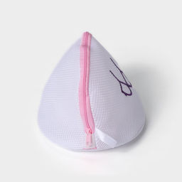 Цена за 2 шт. Мешок для стирки бюстгальтеров Доляна, 18×18×17 см, трёхслойный, крупная сетка, белый