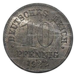 10 пфеннигов 1922 года Германия