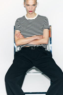 SHORT SLEEVE INTERLOCK T-SHIRT - Zara фото 15