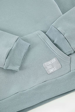TRENDYOL MAN Antrasit Buyuk Beden Oversize Basic Rahat Kapusonlu Etiketli Ici Polarl? Sweatshirt TMNAW24AO00000 - Trendyolmilla фото 26