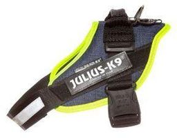 JULIUS-K9 шлейка для собак IDC®-Powerharness 1 (63-85см/ 23-30кг), джинса-зеленый неон