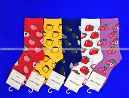 Цена за 10 пар. AMIGOBS ЦВЕТНЫЕ НОСКИ женские, подростковые Фрукты арт. 9302 (9345) фактически 36-39  фото 2