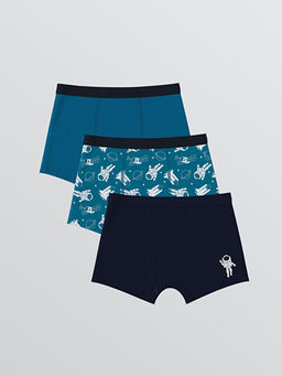 Bask?l? Erkek ?ocuk Boxer 3l?