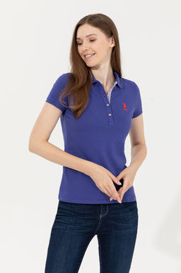 Женская синяя футболка с воротником поло Basic - U.s. polo assn фото 8